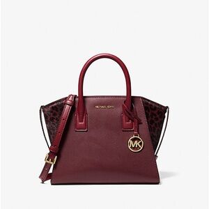 Avril Small Leather and Cheetah Print Calf Hair Satchel Michael Kors!
